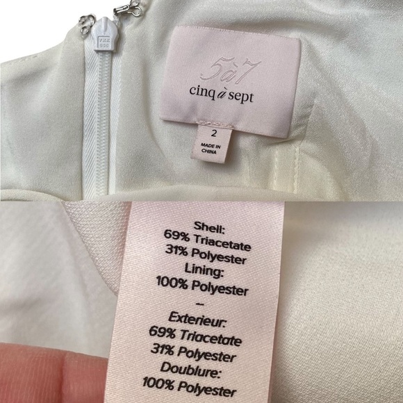 Cinq à Sept Jovette Ivory One-Shoulder Ruffle Gown Size 2 Formal Evening - Picture 16 of 16